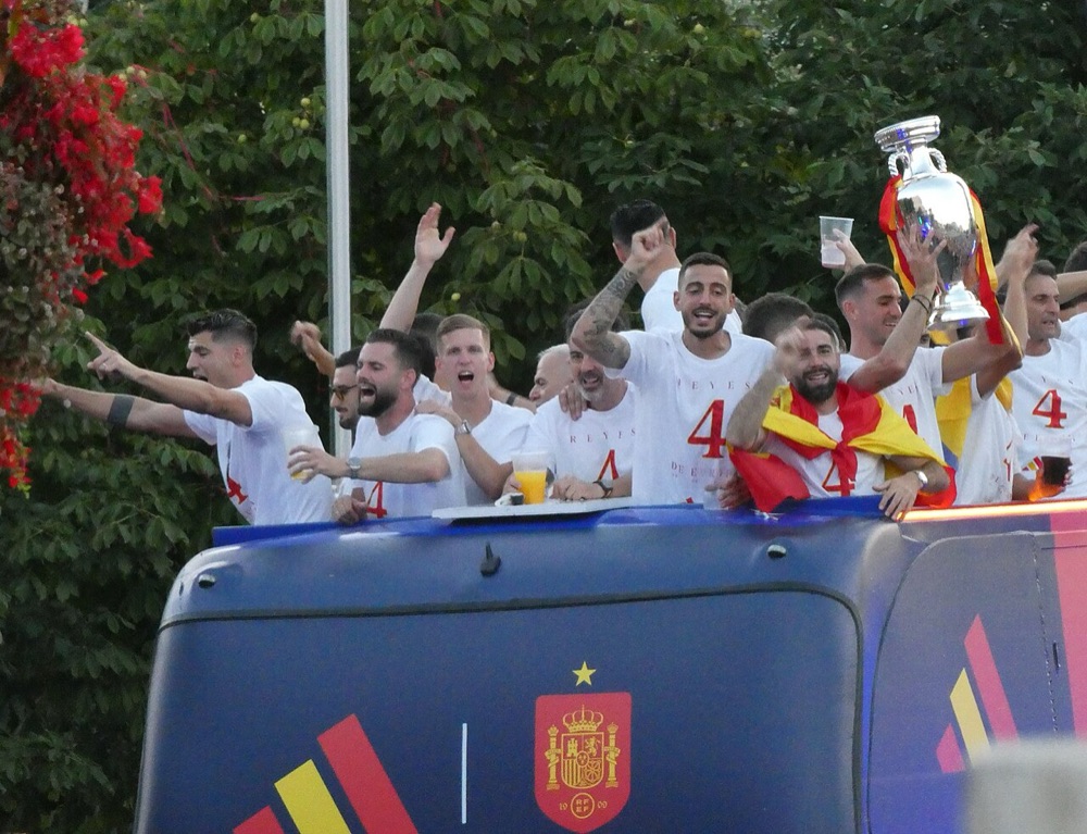Spain national football team celebrating Euro 2024